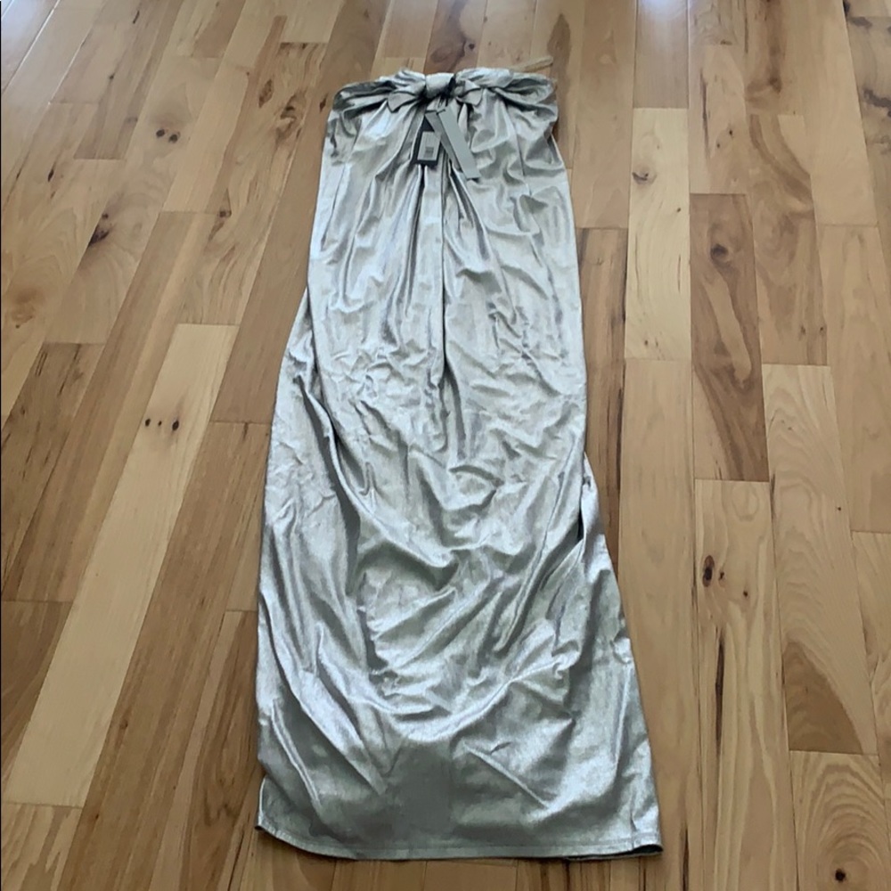 Silver Halston evening gown